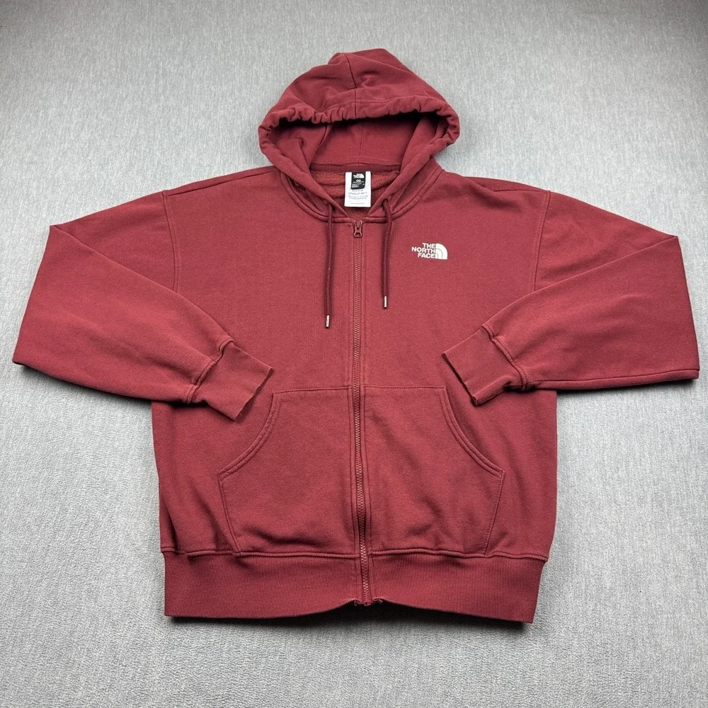 The North Face Jacket Mens Medium Red Open Gate Full Zip Hoodie Pocket Outdoor